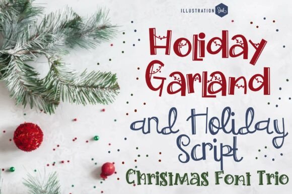 Hollyday Garland Trio Font: A Festive Design Kit
