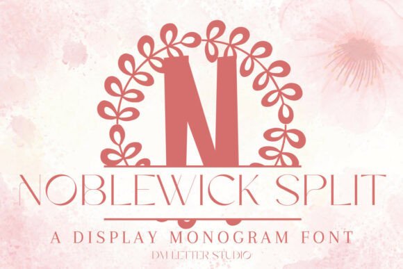 Noblewick Split Monogram Font: Heirloom-Ready Initials